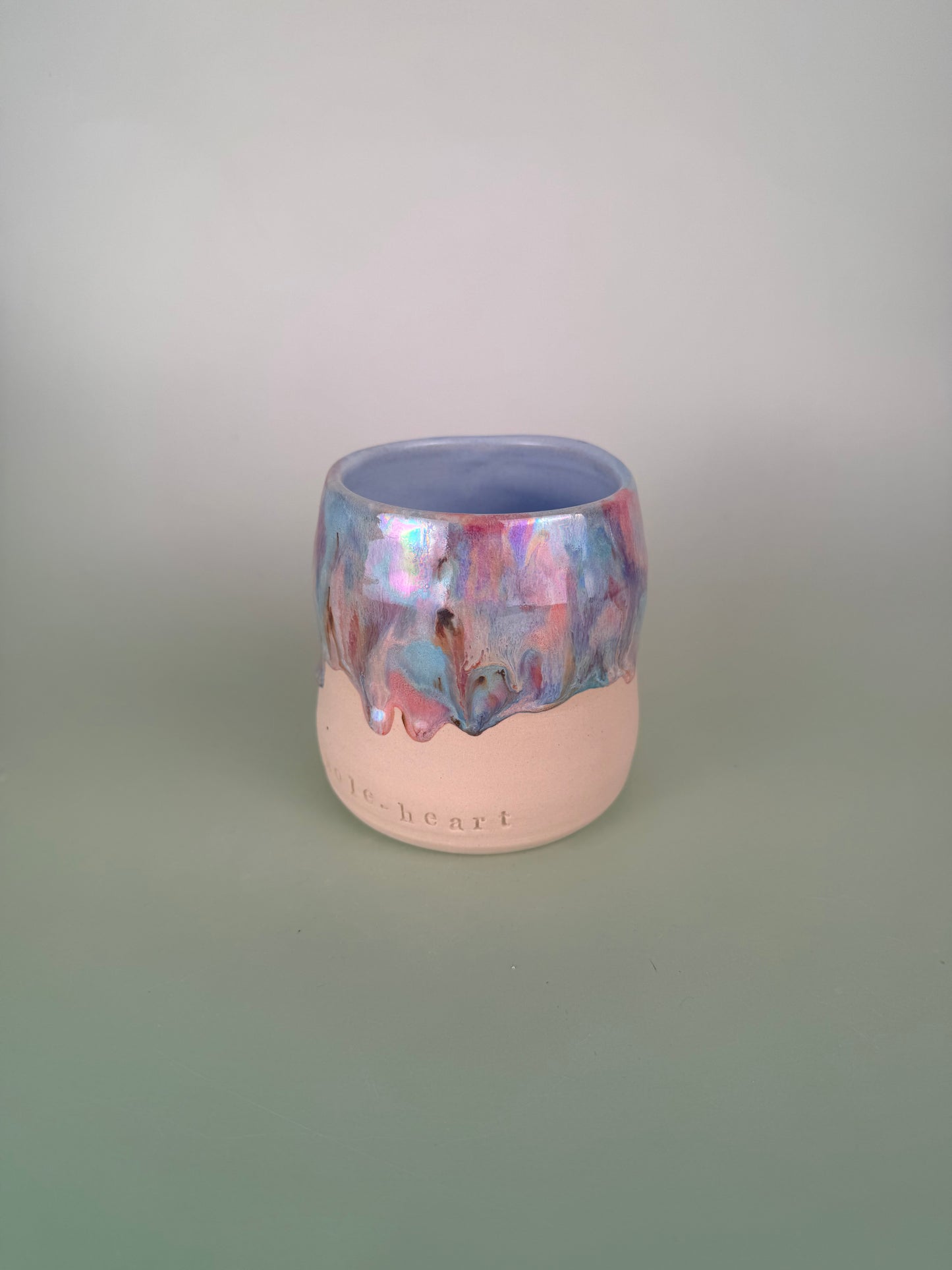 You got to go whole-heart iridescent drippy cup