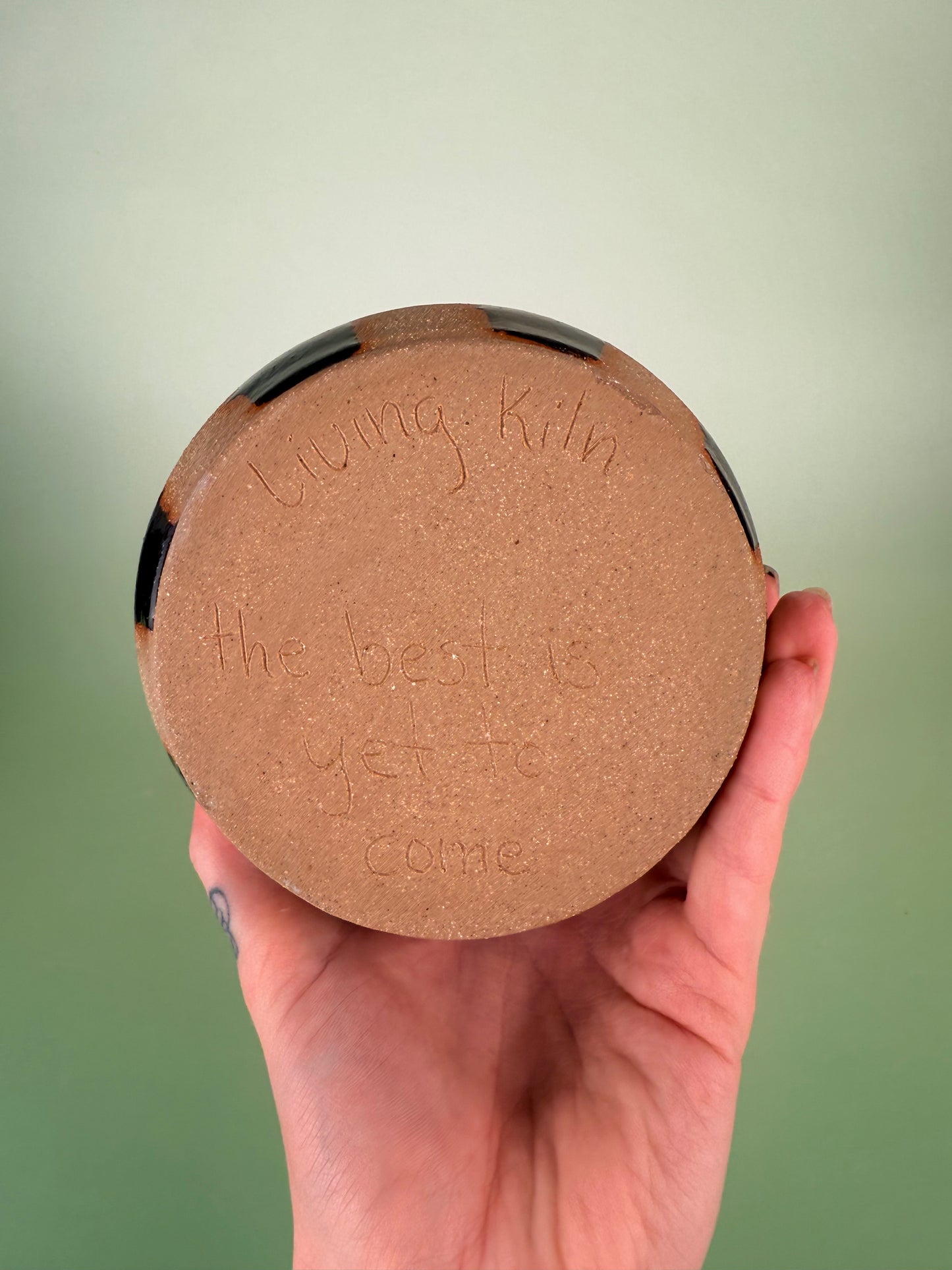 Black sparkly checkered matcha bowl #2