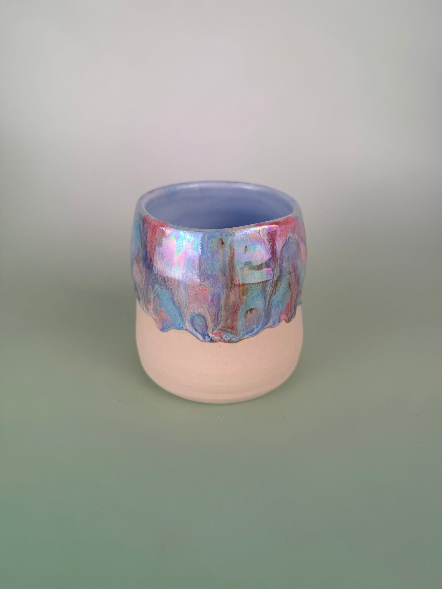 You got to go whole-heart iridescent drippy cup