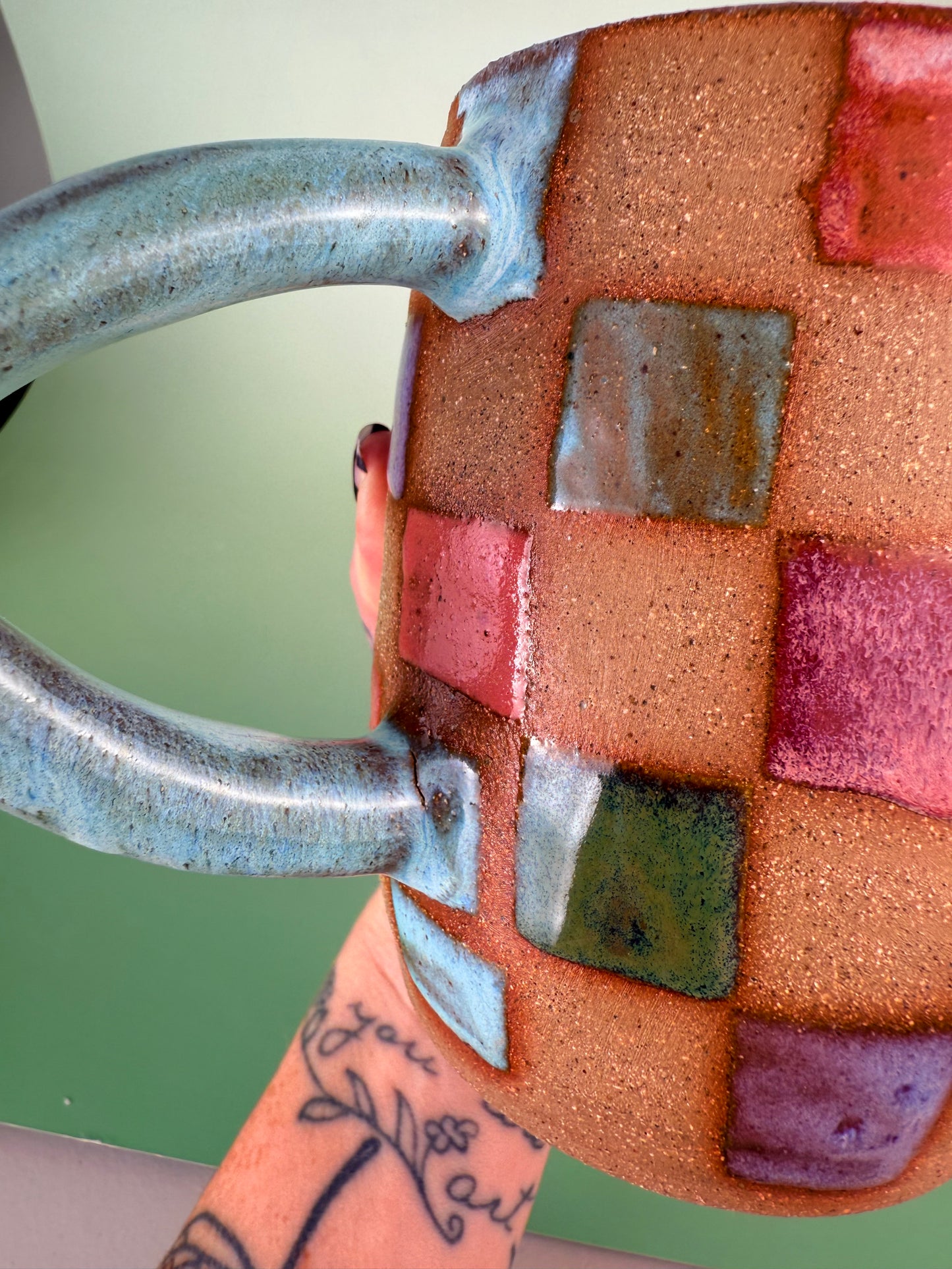 Colorful checkered mug - discount