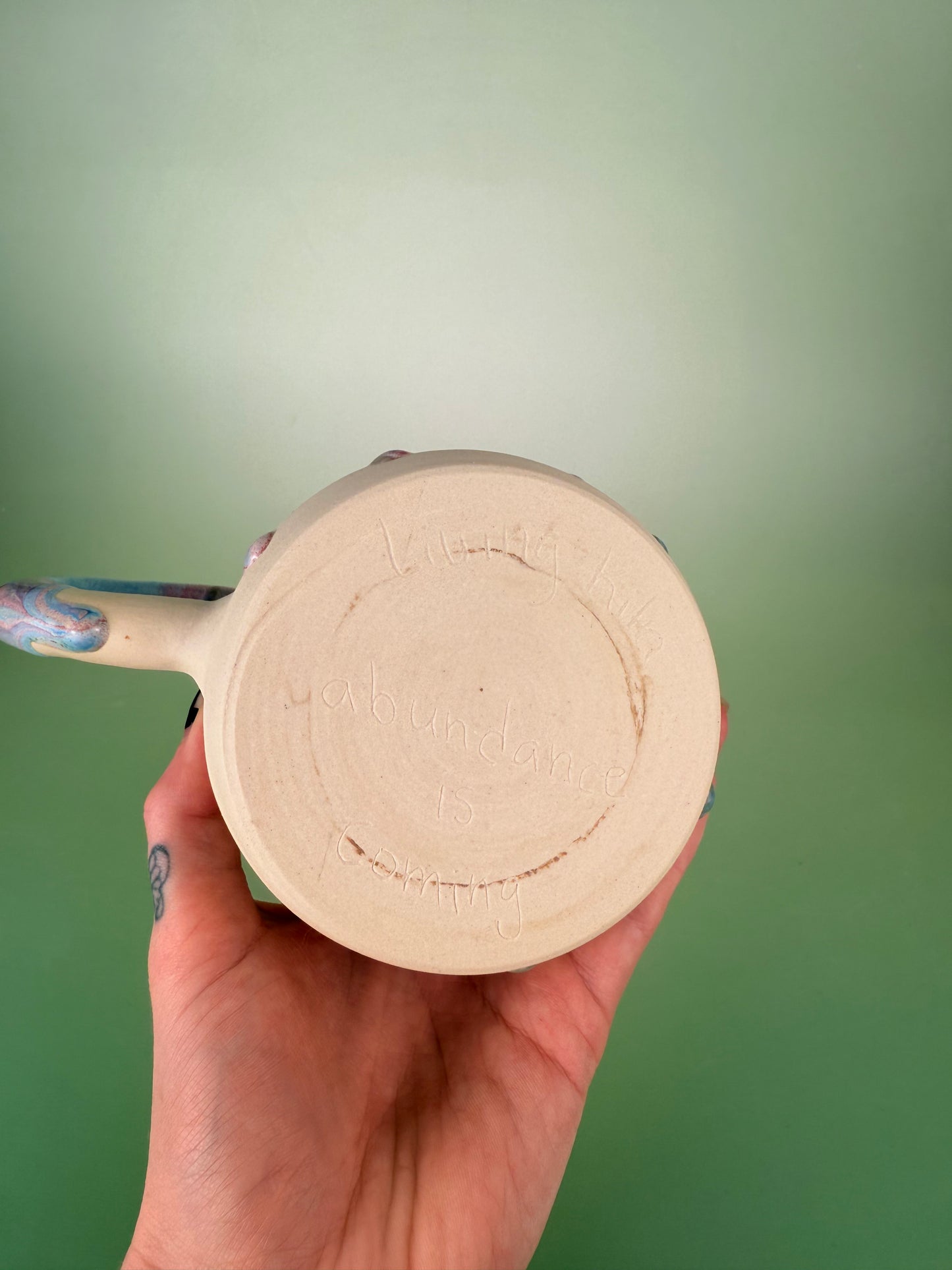 Drippy mug #2 - black sparkly glaze