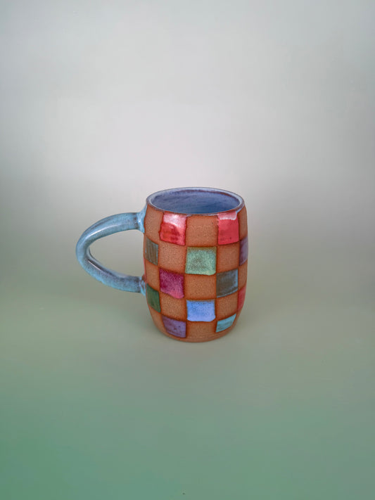 Colorful checkered mug - discount