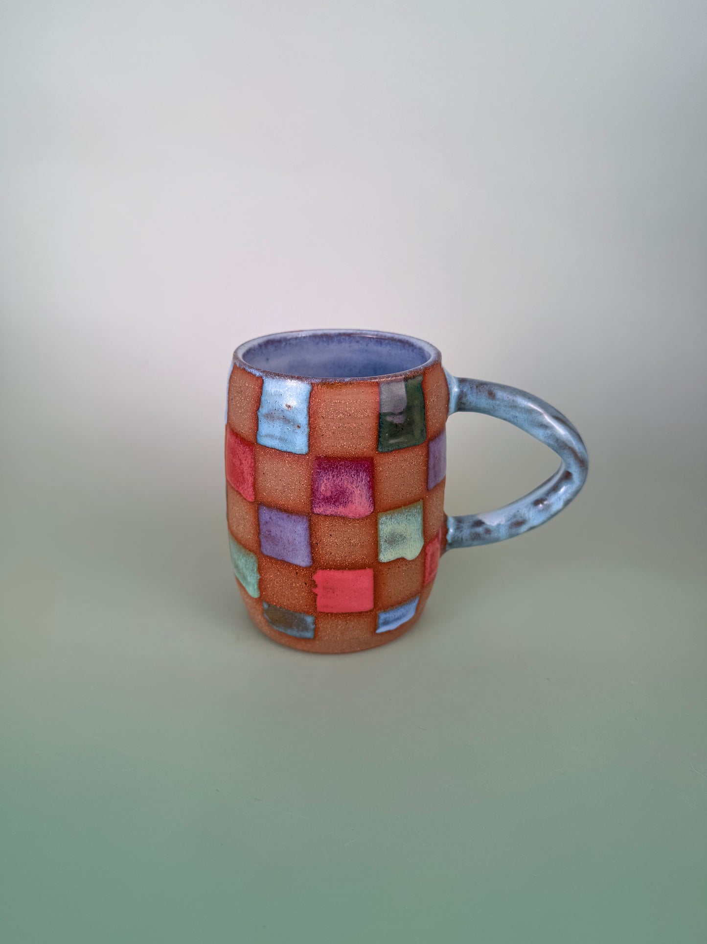 Colorful checkered mug - discount