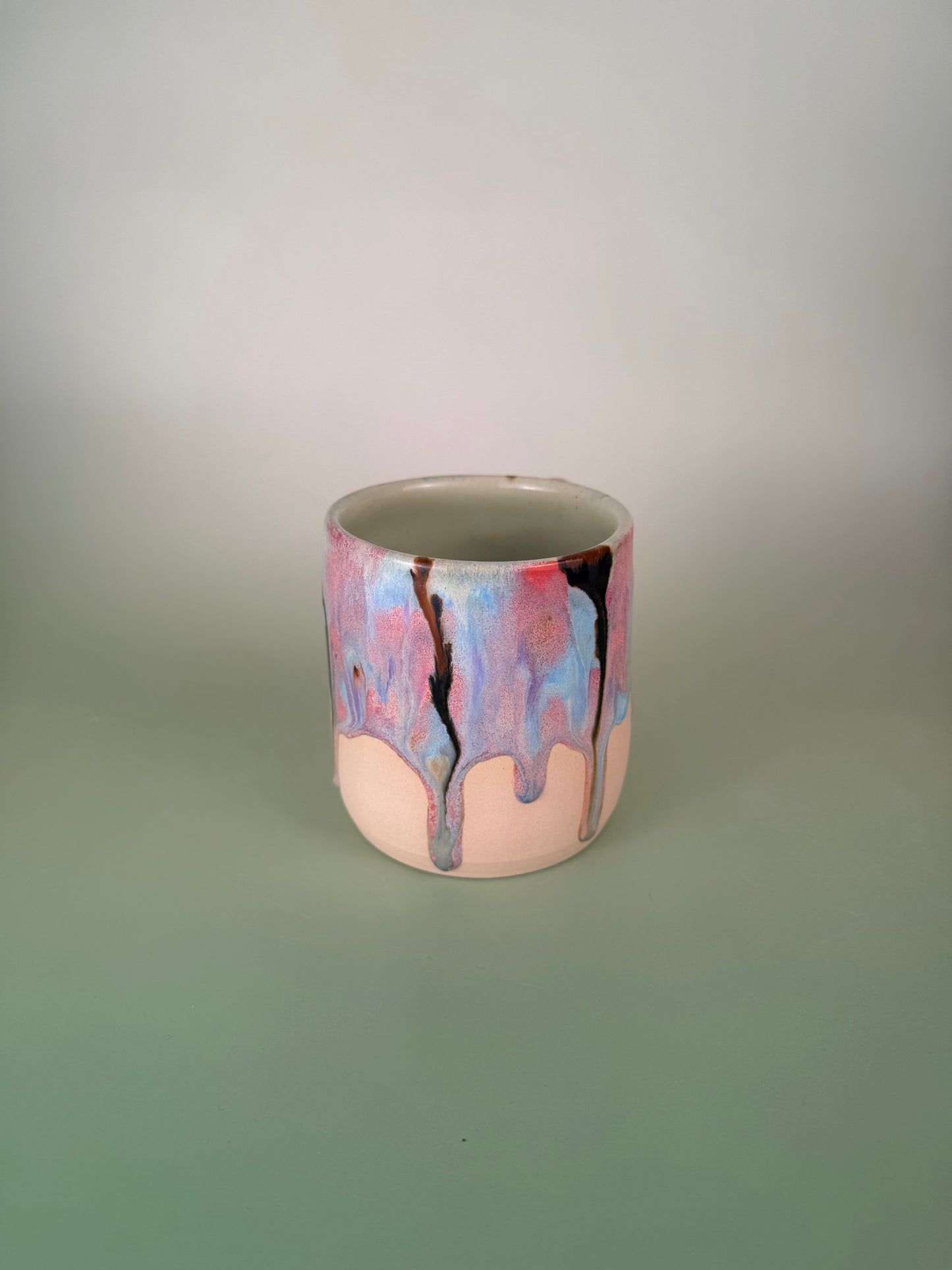 Drippy mug #2 - black sparkly glaze