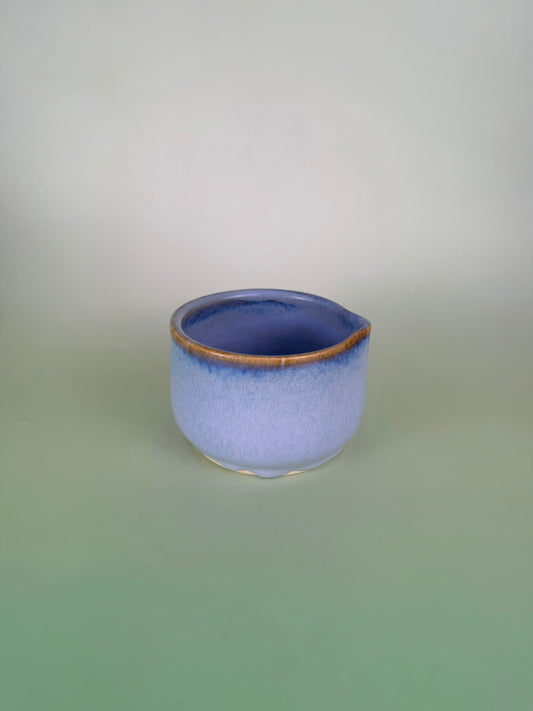 Blue drippy glaze matcha bowl